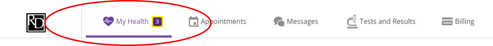 portal my health button